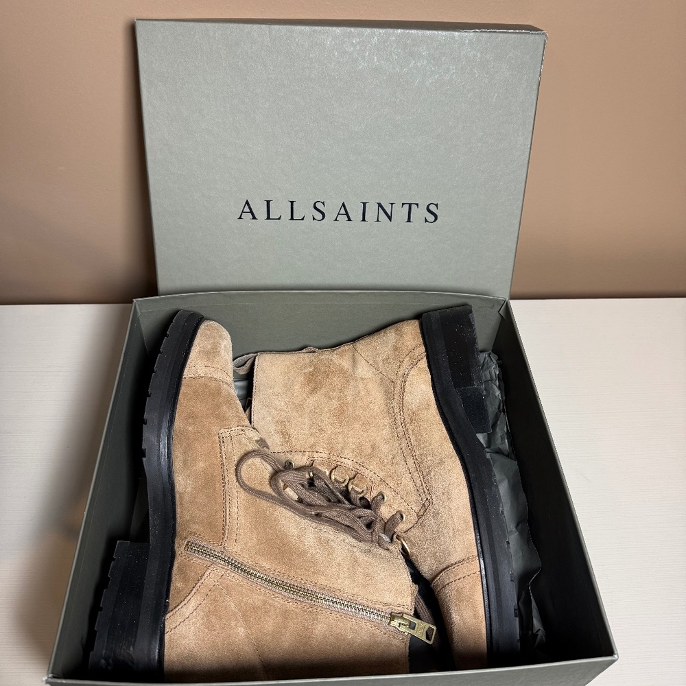All Saints Desert Sand Lira Suede Boots